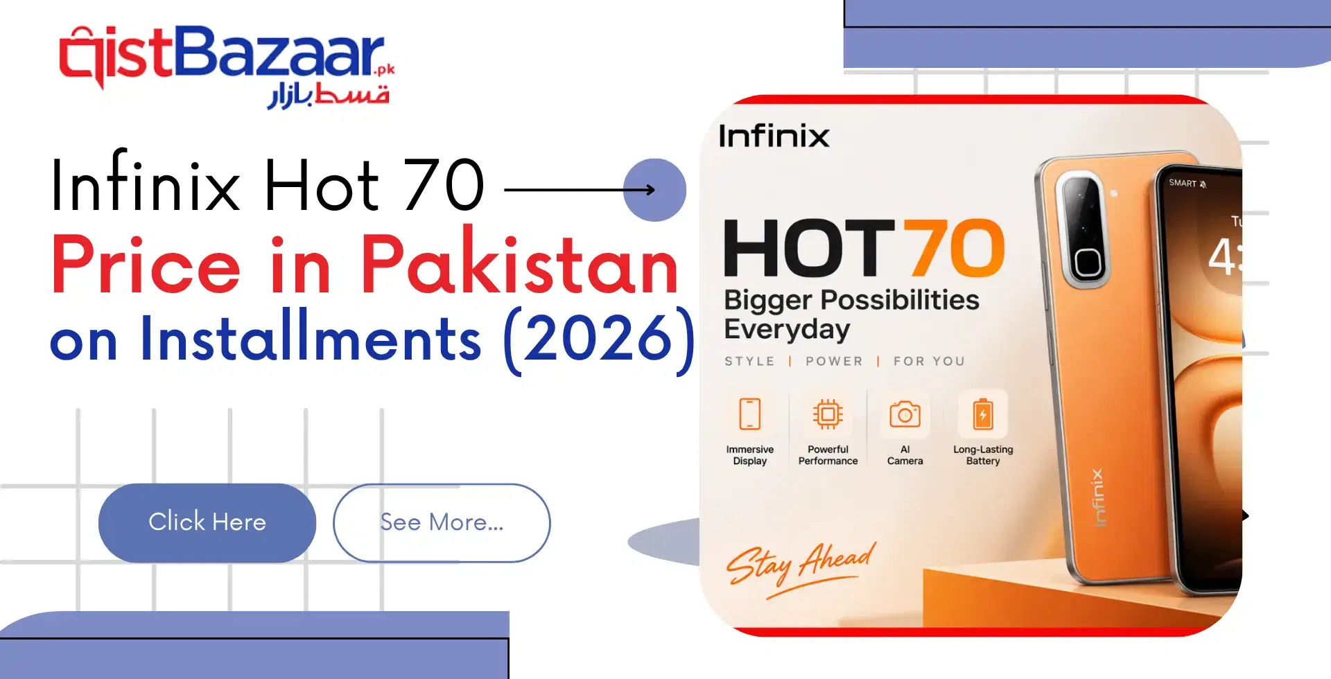 Infinix Hot 70 Price in Pakistan on Installments (2026)