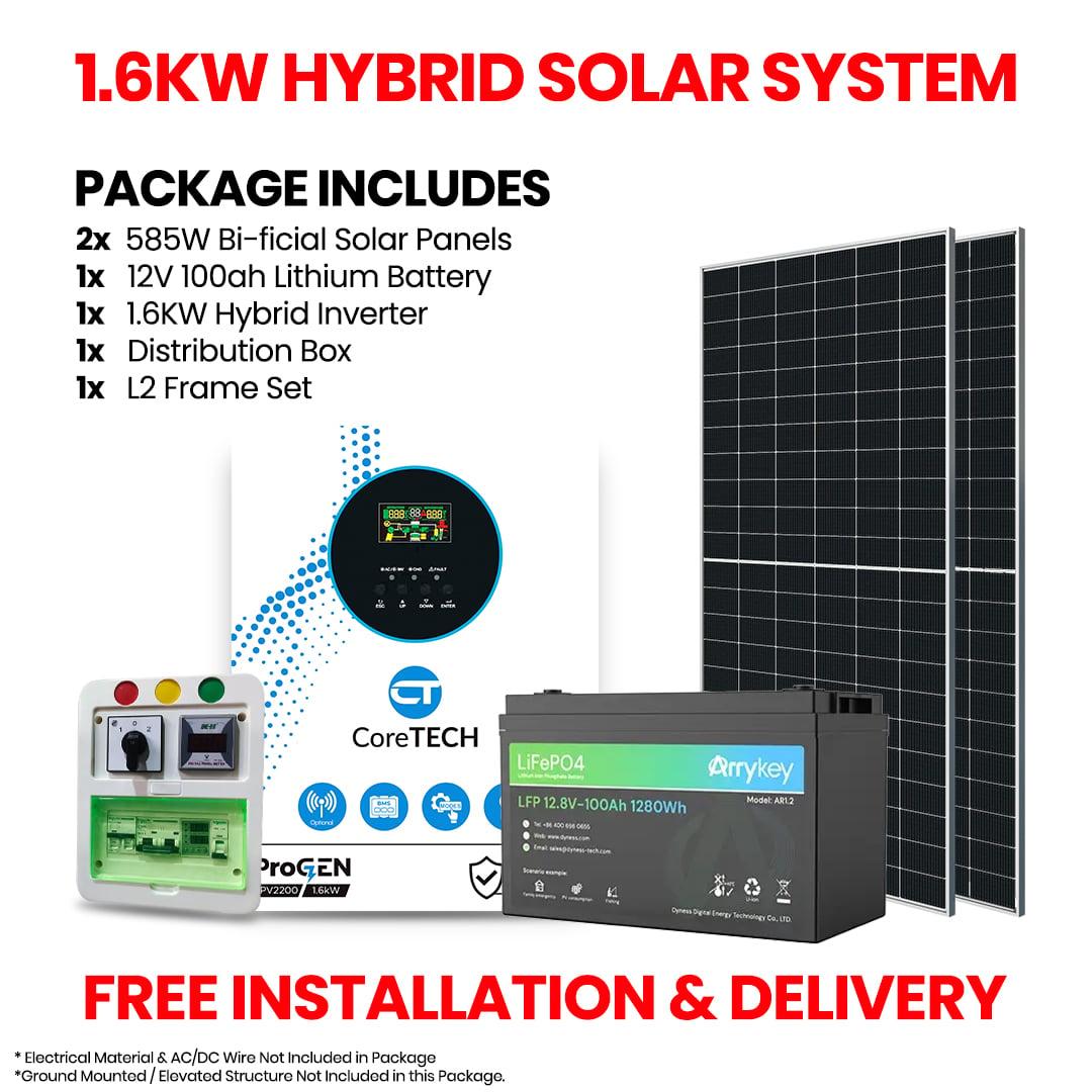 1.6KW HYBRID SOLAR SYSTEM PACKAGE