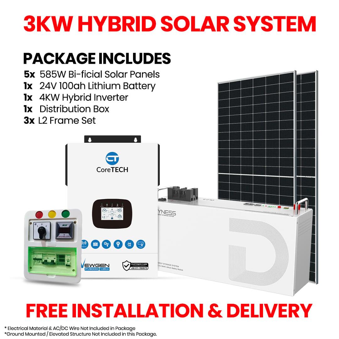 3KW HYBRID SOLAR SYSTEM PACKAGE