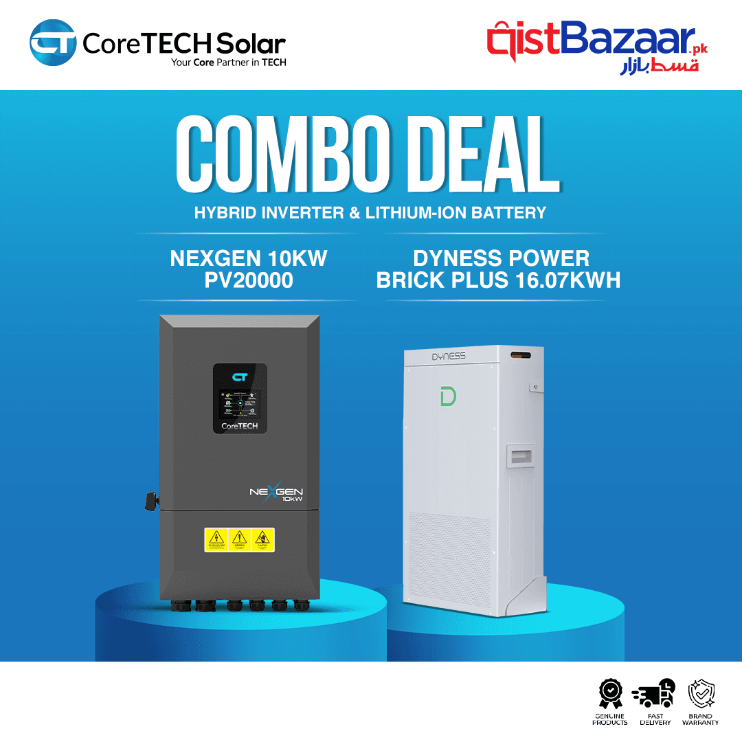 CoreTECH NexGen PV20000 10KW Hybrid Inverter & Dyness PowerBrick Plus 16.07kWh 51.2V – 314Ah IP65 Lithium-ion Battery Combo Deal 