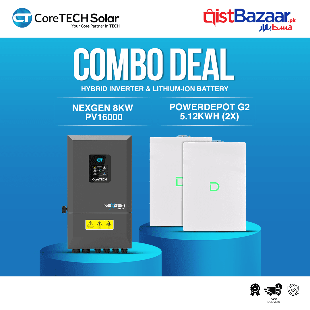 CoreTECH NexGen PV16000 8KW Hybrid Inverter & 2x Dyness PowerDepot G2 5.12kWh 51.2V – 100Ah IP66 Lithium-ion Battery Combo Deal