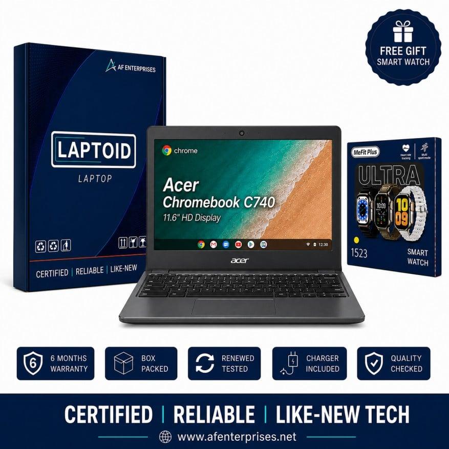 Acer Chromebook Laptop C740 | 4GB RAM | 128GB SSD | 11.6inch Screen | Windows 10 