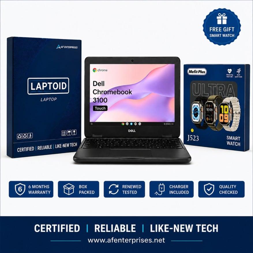 Dell Chromebook 3100  | TOUCH SCREEN | Windows 10 | 4GB RAM | 32GB Rom | 11.6inch Screen.