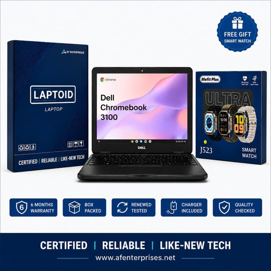 Dell Chromebook 3100 | Windows 10 | 4GB RAM | 32GB Rom | 11.6inch Screen