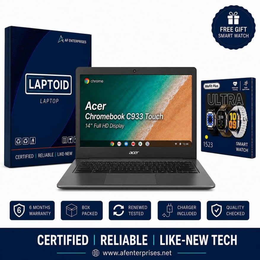 Acer Chromebook C933 | TOUCH SCREEN | 8GB RAM | 64GB Rom | 2029 Update | 14.1 inch Screen | Windows 10 