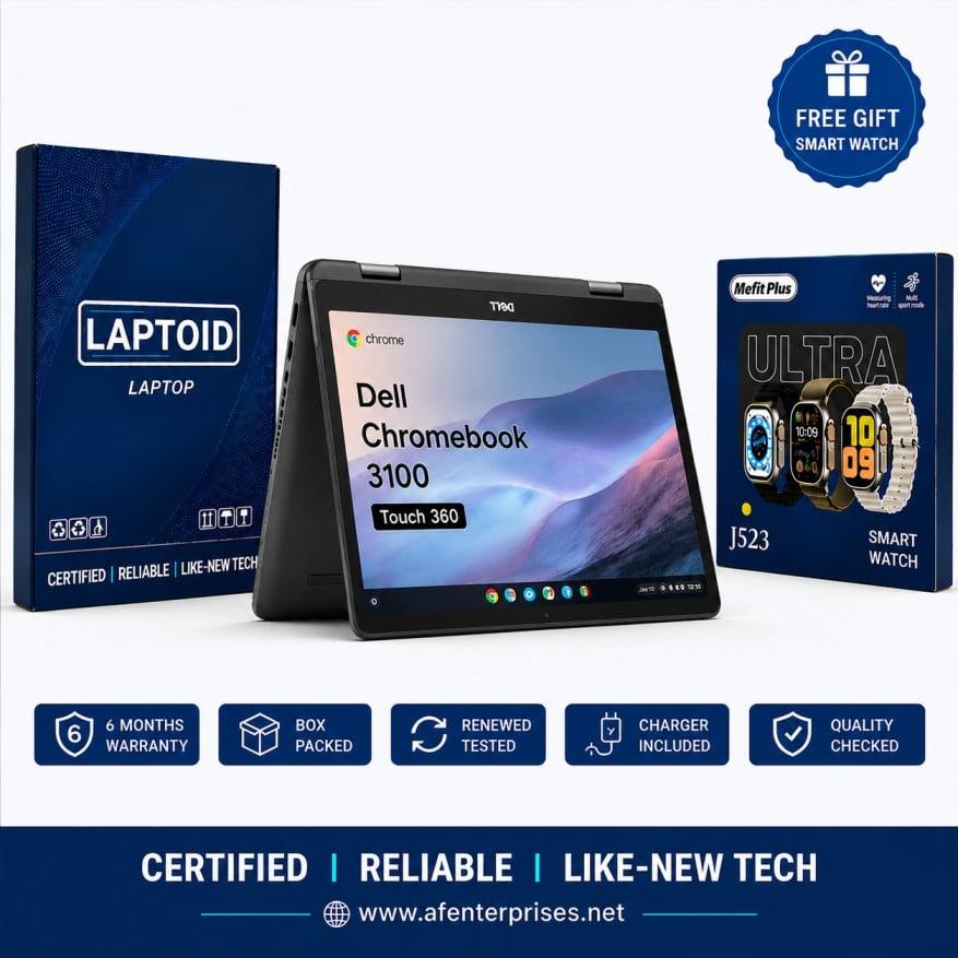 Dell Chromebook 3100 2IN1 X360 | TOUCH SCREEN | 4GB RAM | 32GB Rom | 11.6inch Screen | Windows 10 