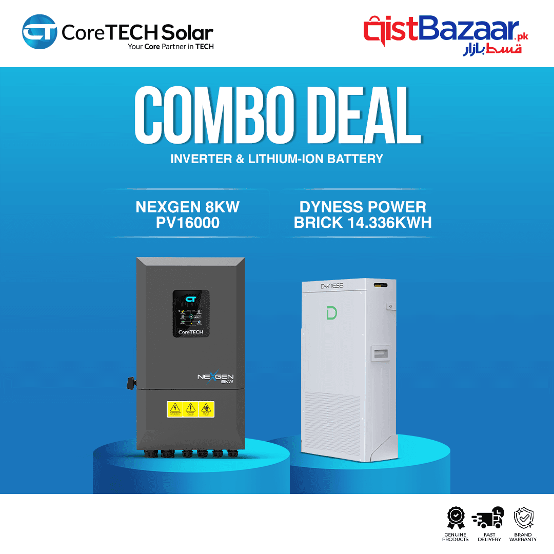 CoreTECH NexGen PV16000 8KW Hybrid Inverter & Dyness PowerBrick 14.336kWh 51.2V – 280Ah IP20 Lithium-ion Battery Combo Deal
