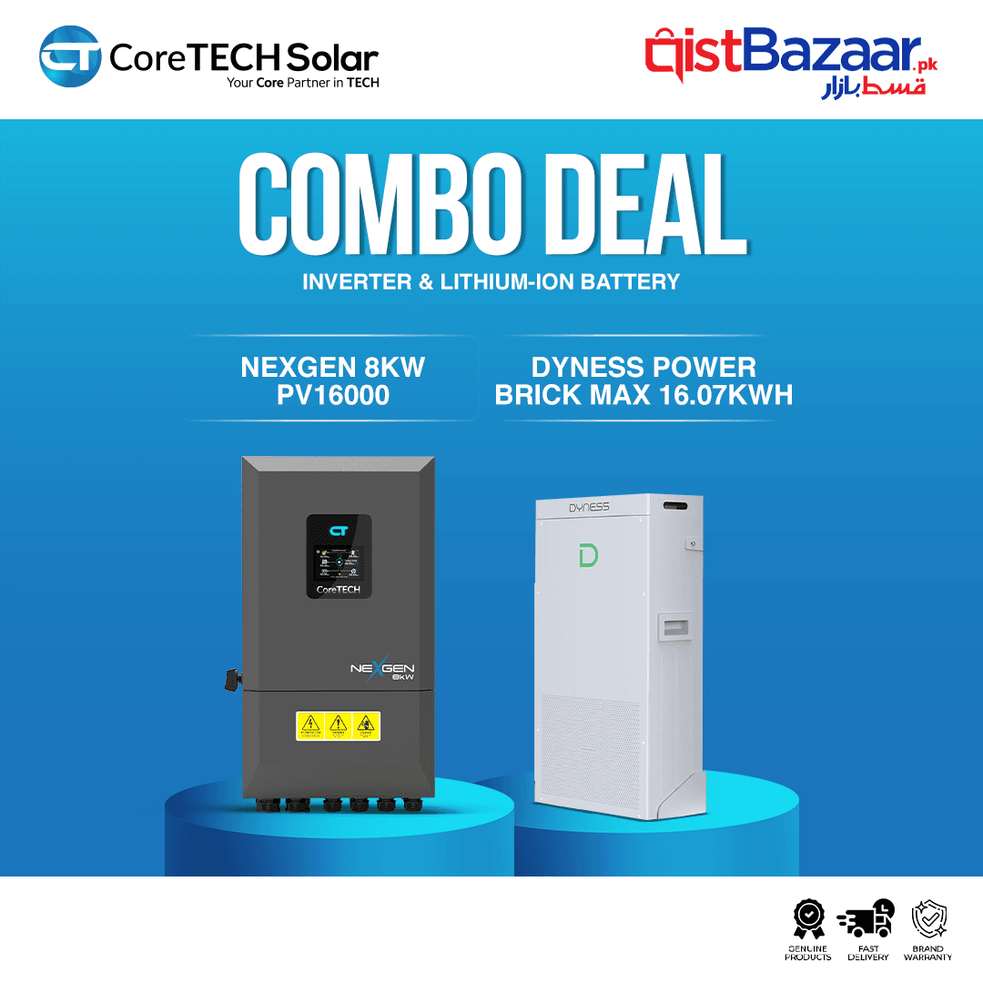 CoreTECH NexGen PV16000 8KW Hybrid Inverter & Dyness PowerBrick Max 16.07kWh 51.2V – 314Ah IP20 Lithium-ion Battery Combo Deal
