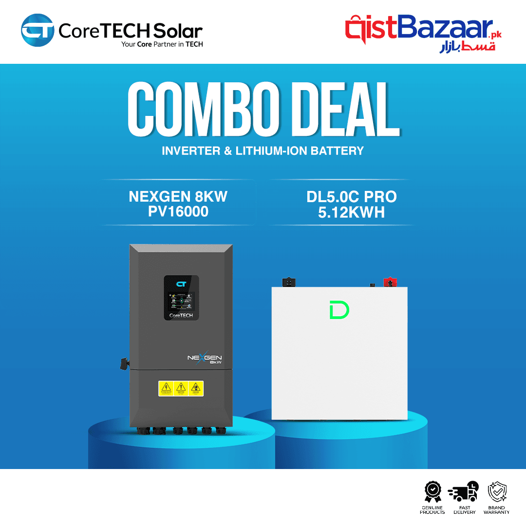 CoreTECH NexGen PV16000 8KW Hybrid Inverter & Dyness DL5.0C Pro 5.12kWh 51.2V – 100Ah IP20 Lithium-ion Battery Combo Deal