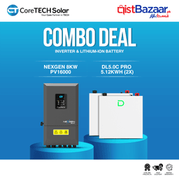 CoreTECH NexGen PV16000 8KW Hybrid Inverter & 2X Dyness DL5.0C Pro 5.12kWh 51.2V – 100Ah IP20 Lithium-ion Battery Combo Deal 1